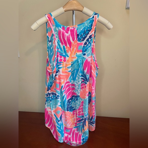 Lilly Pulitzer Women's Medium Alyssa Silk Pineapple Sleeveless Tank - Picture 6 of 7